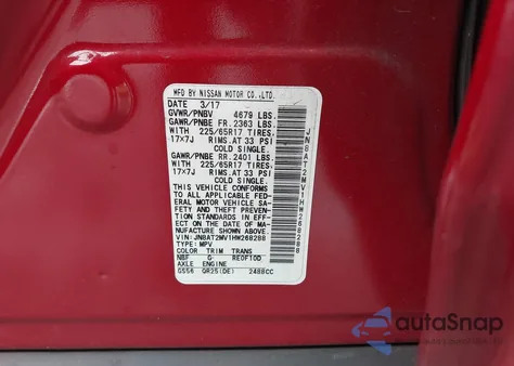 2017 Nissan Rogue S from USA, damaged, VIN JN8AT2MV1HW268288